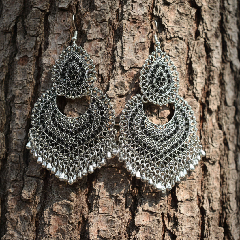 Decorative silver chain on a white background