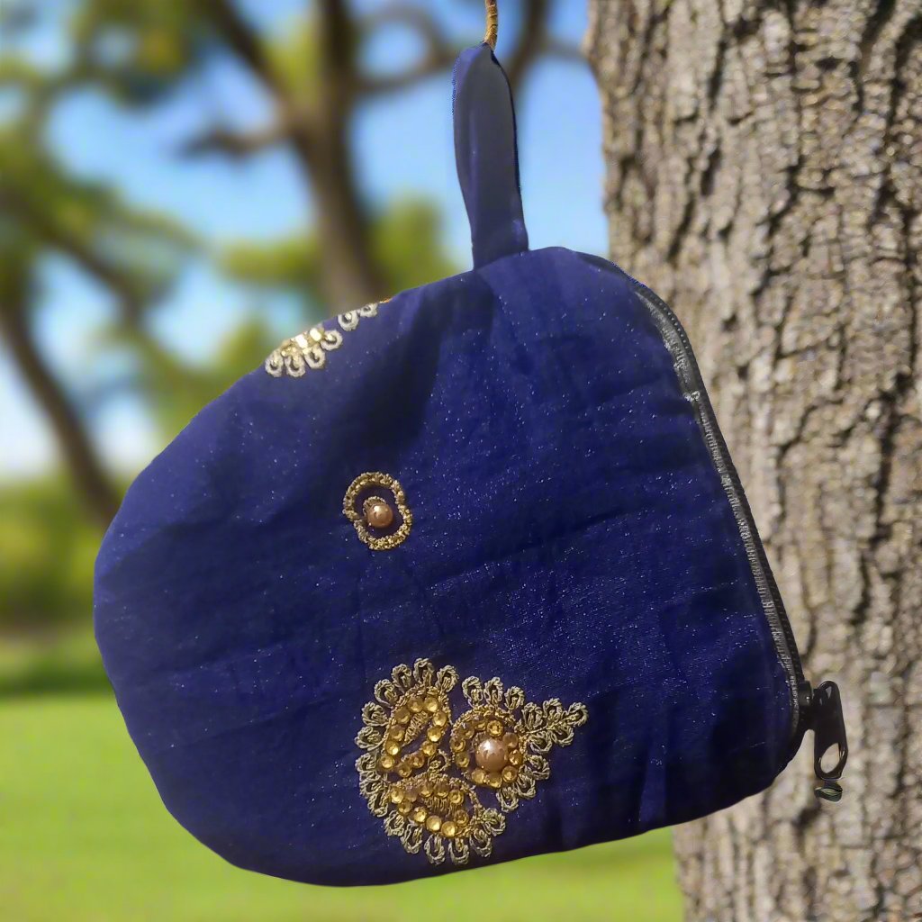 Blue & Gold Clutch Bag