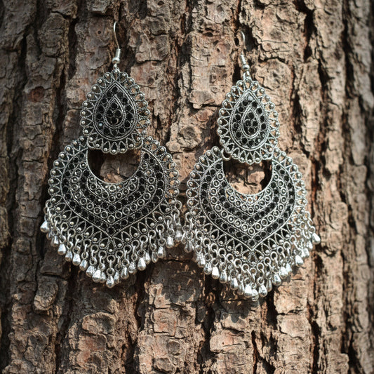 Decorative silver chain on a white background