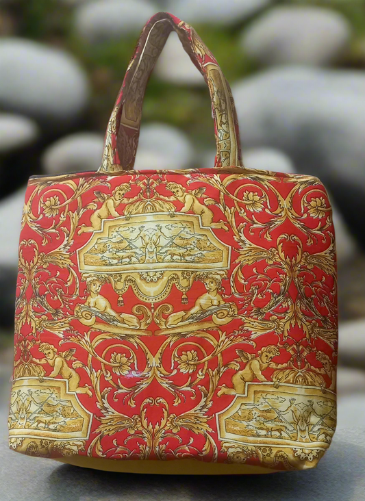 Red Printed Tote Bag