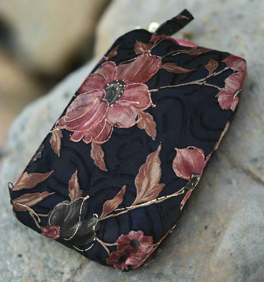 Black Floral Clutch